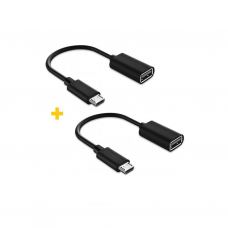 Переходник OTG USB 2.0 AF to Micro 5P 0.11m 2PCS black XoKo (XK-AC130-BK2)