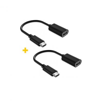 Перехідник OTG USB 2.0 AF to Micro 5P 0.11m 2PCS black XoKo (XK-AC130-BK2)