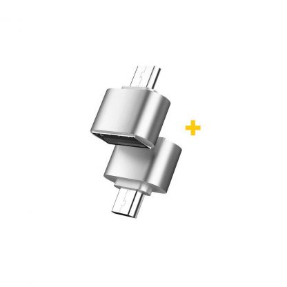 Перехідник OTG USB 2.0 AF to USB-C silver XoKo (XK-AC035-SL2)