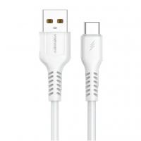 Дата кабель USB 2.0 AM to USB-C 1.0m 2.4A silicone white Denmen (DM-D42T-WH)