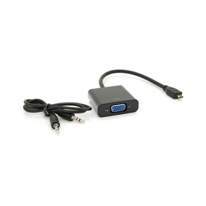 Переходник micro HDMI M to VGA F + Audio 0.3m 4K/2K black Voltronic (YT-C-mHDMI(M)/VGA(F)+AUX)