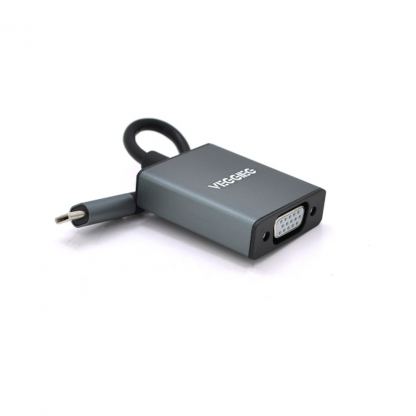 Перехідник USB-C M to VGA F 0.1m black VEGGIEG (TV-S/B/19906)