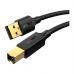 Кабель для принтера USB 2.0 AM/BM 3.0m US135 black Ugreen (10351)