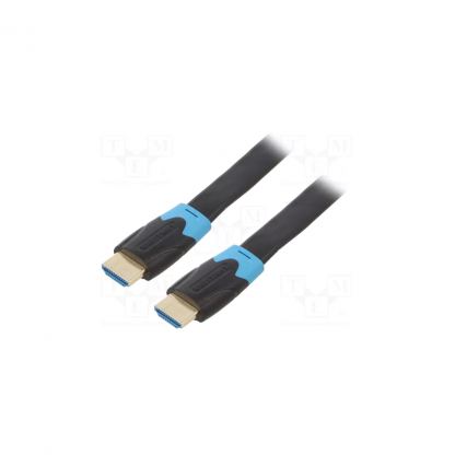 Кабель мультимедийный HDMI M to HDMI M 10.0m flat black Vention (AAKBL)
