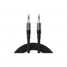 Кабель мультимедійний 3.5mm M to 3.5mm M 1.0m black Acefast (6974316285267)