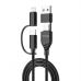 Дата кабель USB-C + USB-A to Lightning + Micro 5P + USB-C 1.0m 2.4-3A black Grand-X (PX-41B)