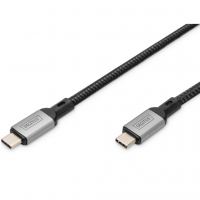 Дата кабель USB-C to USB-C 1.0m USB 4.0 black Digitus (DB-300443-010-S)