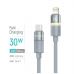Дата кабель USB-C to Lightning 1.0m PD30W warm light gray ColorWay (CW-CBPDCL092-GR)