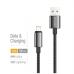 Дата кабель USB 2.0 AM to Lightning 1.0m 3A zinc alloy braided black ColorWay (CW-CBUL098-BK)