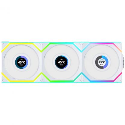 Кулер до корпусу Lian Li UNI Fan SL WIRELESS LCD 120-3, White (G99.12SLLCD1W3W.00)