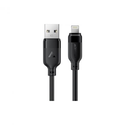 Дата кабель USB 2.0 AM to Lightning 2.0m 2.4A TPE black Acefast (6974316286271)