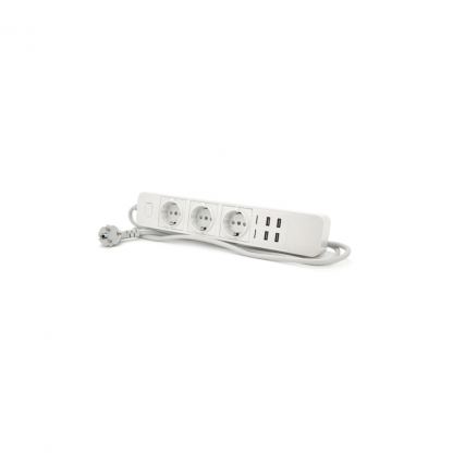 Мережевий фільтр живлення Voltronic 3 роз, 4USB, 2м Black (ТВ-Т09)
