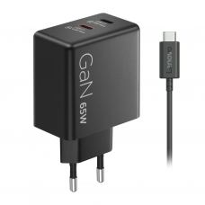 Блок живлення до ноутбуку Lenovo Dual USB-C 65W GaN Charger (40AW065BEU)