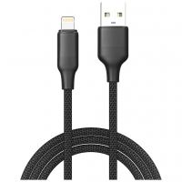 Дата кабель USB 2.0 AM to Lightning 2.0m 3A TPE embossed black ColorWay (CW-CBUL102-BK)