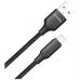 Дата кабель USB 2.0 AM to Lightning 2.0m 3A TPE embossed black ColorWay (CW-CBUL102-BK)