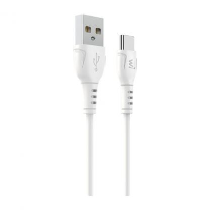Дата кабель USB 2.0 AM to USB-C 1.0m PVC white Wibrand (WI.DC/BO1W-UC)