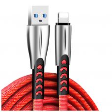 Дата кабель USB 2.0 AM to Lightning 1.0m zinc alloy red ColorWay (CW-CBUL010-RD)