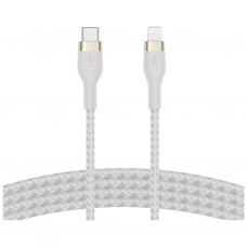 Дата кабель USB-C to Lightning 1.0m BRAIDED SILICONE white Belkin (CAA011BT1MWH)
