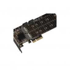 Плата расширения Frime 88SE9215 PCI-E-2хM.2 SATA3+2хSATA3 PCIe (ECF-PCIEtoSSD012.LP)