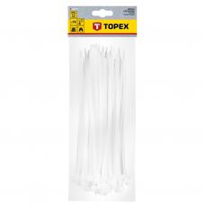Стяжка Topex біла, 4.8х200 мм, пластик, 75 шт. (44E977)