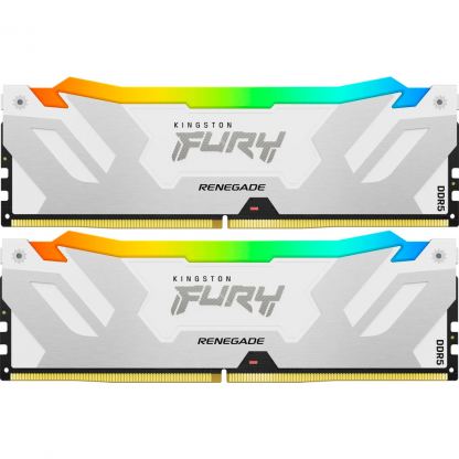 Модуль памяти для компьютера DDR5 32GB (2x16GB) 7200 MHz Renegade RGB White XMP Kingston Fury (ex.HyperX) (KF572C38RWAK2-32)