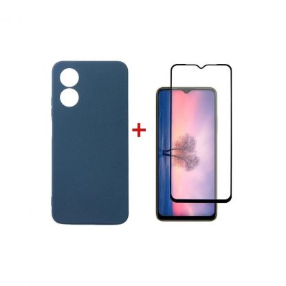 Чохол до мобільного телефона Dengos Kit for OPPO A17 case + glass (Blue) (DG-KM-01)