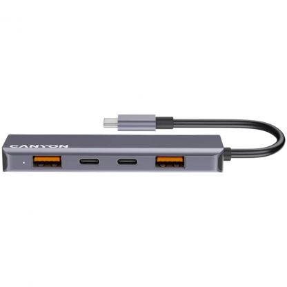 Концентратор Canyon hub DS-18 5in1 USB-C Grey (CNS-TDS18)