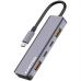 Концентратор Canyon hub DS-18 5in1 USB-C Grey (CNS-TDS18)