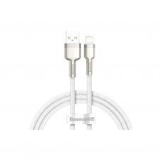 Дата кабель USB 2.0 AM to Lightning 1.0m Cafule Series Metal 2.4A White Baseus (CALJK-A02)