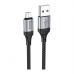 Дата кабель USB 2.0 AM to Micro 5P 1.0m 2.4A nylon X102 black HOCO (6942007608763)
