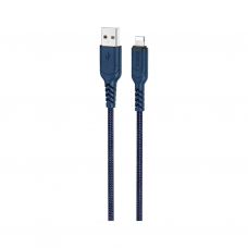 Дата кабель USB 2.0 AM to Lightning 1.0m 2.4A nylon X59 blue HOCO (6931474744883)