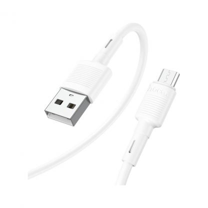 Дата кабель USB 2.0 AM to Micro 5P 1.0m 2.4A PVC X83 white HOCO (6931474770899)