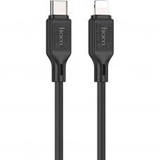 Дата кабель USB-C to Lightning 1.0m Cool silicone PD 20W X90 black HOCO (6931474788382)