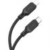 Дата кабель USB-C to Lightning 1.0m Cool silicone PD 20W X90 black HOCO (6931474788382)