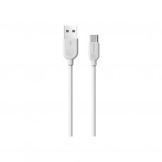 Дата кабель USB 2.0 AM to USB-C 1.0m 2.4A PVC BX14 white BOROFONE (6957531089995)