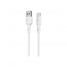 Дата кабель USB 2.0 AM to USB-C 1.0m 3A silicone BX30 white BOROFONE (6931474706935)