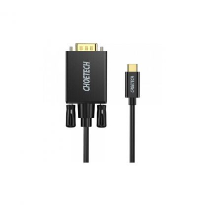 Кабель мультимедийный USB-C to VGA M 1.8m black Choetech (XCV-1801-BK)