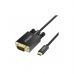 Кабель мультимедийный USB-C to VGA M 1.8m black Choetech (XCV-1801-BK)