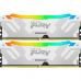 Модуль памяти для компьютера DDR5 48GB (2x24GB) 8000 MHz Renegade RGB White/Silver Kingston Fury (ex.HyperX) (KF580C38RWAK2-48)