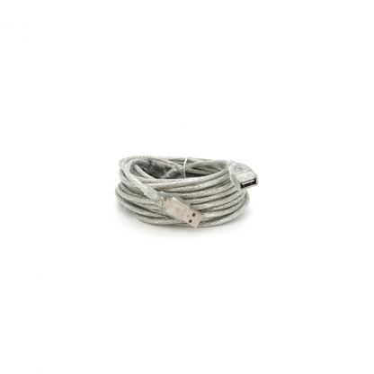 Дата кабель USB 2.0 AM/AF 10.0m ferrite transparent white Voltronic (YT-AM/AF-10TBL)