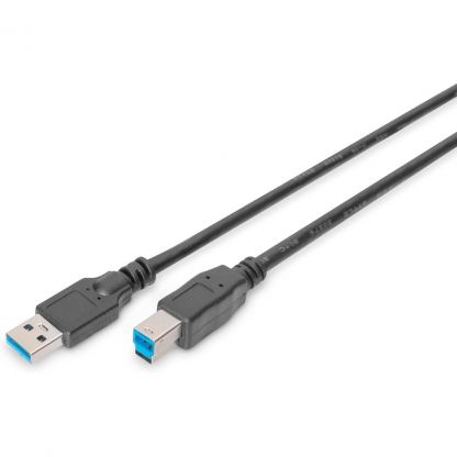 Дата кабель USB 3.0 AM/BM 1.8m black Digitus (AK-300115-018-S)