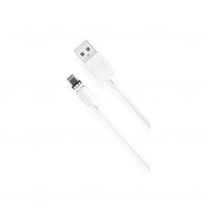 Дата кабель USB 2.0 AM to Lightning 1.0m 2.1A magnetic pvc white XO (NB187-L-1-WH)