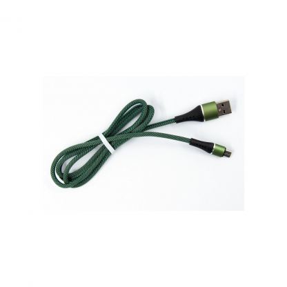 Дата кабель USB 2.0 AM to Micro 5P 1.0m fabric green Dengos (NTK-M-MT-JEANS)