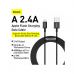 Дата кабель USB 2.0 AM to Lightning 2.0m 2.4A black Baseus (CALYS-C01)