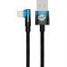 Дата кабель USB 2.0 AM to Lightning 1.0m 2.4A 90° corner black/blue Baseus (CAVP000021)
