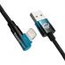 Дата кабель USB 2.0 AM to Lightning 1.0m 2.4A 90° corner black/blue Baseus (CAVP000021)