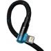 Дата кабель USB 2.0 AM to Lightning 1.0m 2.4A 90° corner black/blue Baseus (CAVP000021)