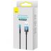 Дата кабель USB 2.0 AM to Lightning 1.0m 2.4A 90° corner black/blue Baseus (CAVP000021)