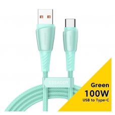 Дата кабель USB 2.0 AM to USB-C 1.0m 100W green Essager (EXCT1-CH06)