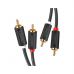Кабель мультимедийный 2xRCA M to 2xRCA M 1.5m AV104 black Ugreen (10517)